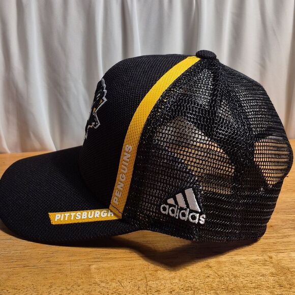 Adidas Pittsburgh Penguins Trucker Snapback Hat - New - Picture 3 of 9